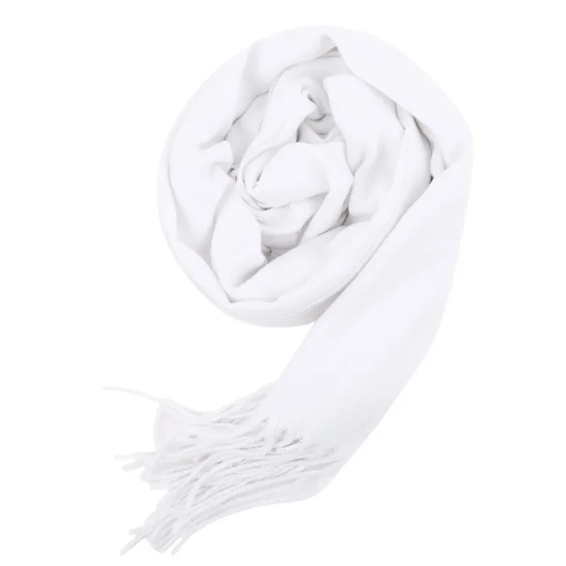 Unisex Versatile Wrap Casual Formal Wear 2025 Solid Color Imitation Cashmere Scarf for Autumn Winter Thick Long Fringe Shawl