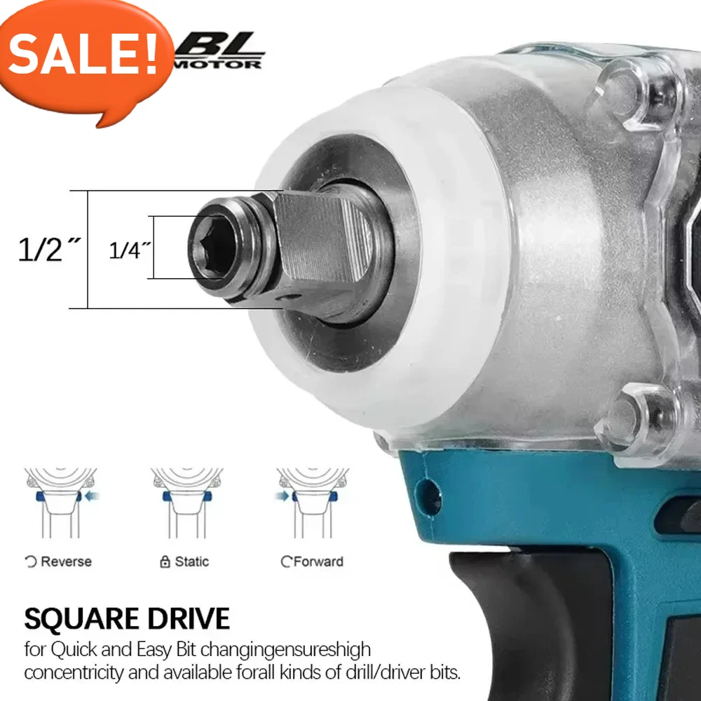 

Original DTW285 Impact Electric Wrench Brushless Wrench Cordless Tool Power Tools Rechargeable Battery, For Makita 18V Battery