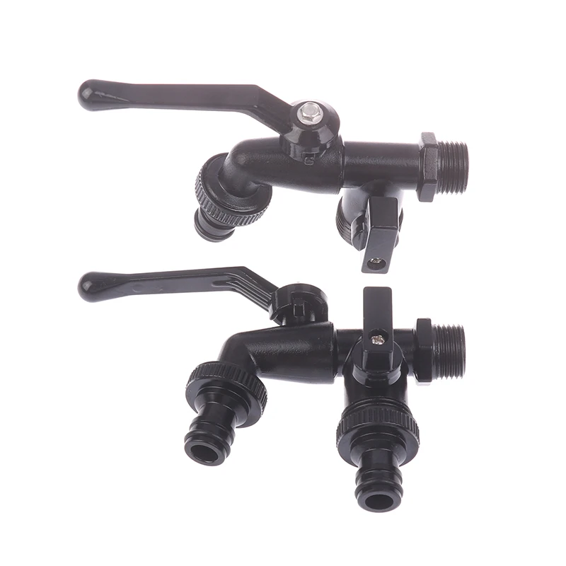 Anti-Freeze Black Faucet para Jardim, Bibcocks com saída dupla para máquina de lavar roupa, mangueira ao ar livre, 1/2"