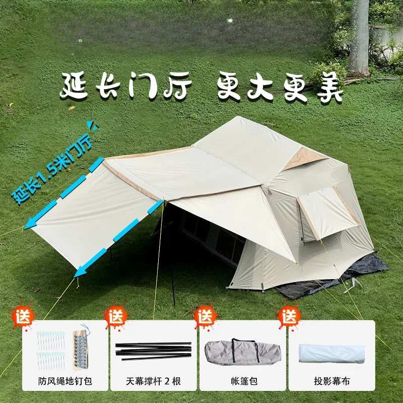 Outdoor Tent Roof 13 Lightweight Aluminum Alloy Camping Black Glue Rainproof Shelter Blacking Quick Opening Tent