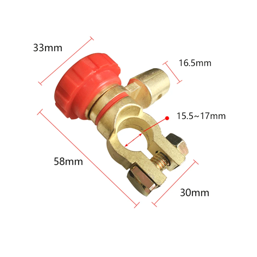 Car Battery Disconnect Switch Isolator Cut Off 17mm for 6V/12V Car Truck Boat Prevent Power Drain During Maintenance