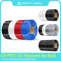 4 Rolls Creality PETG Refill Filament 4KG No Reel PETG 1.75mm 3D Filament for All 3D Printer on Reusable Spool 4pcs 1KG Filament
