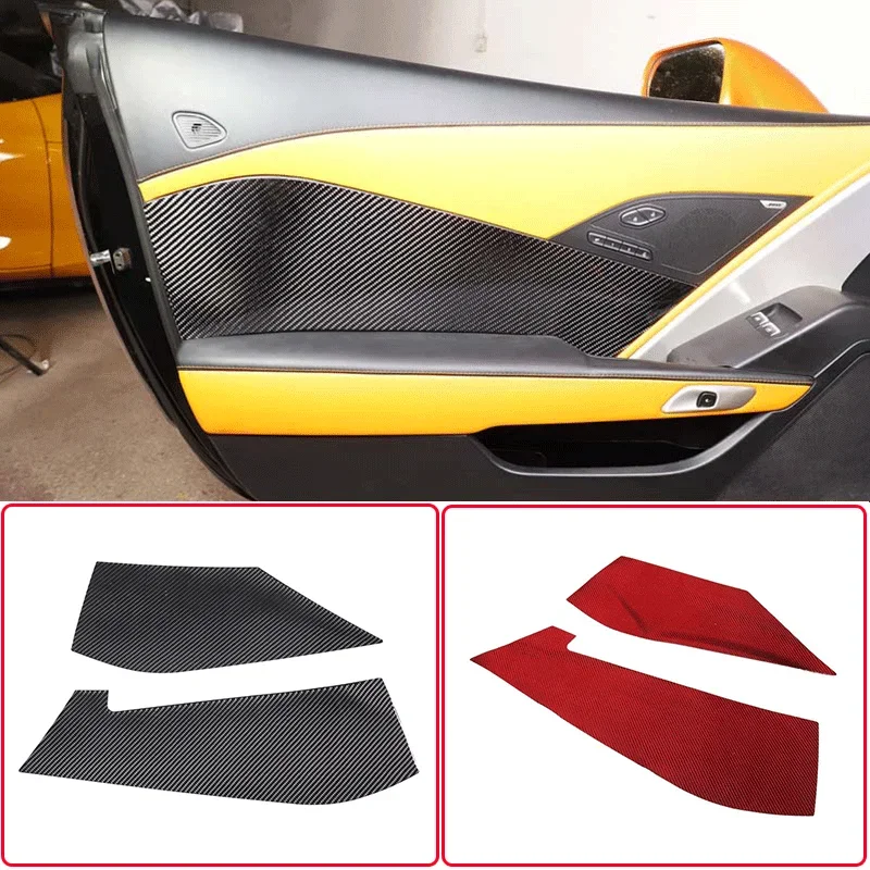 

For 2014-19 Chevrolet Corvette C7 Soft Carbon Fiber Car Styling Car Door Panel Cover Sticker Car Interior Protection Accessories