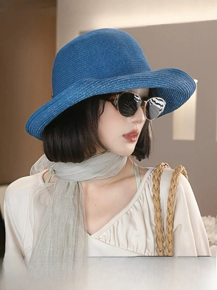 rouiiefao-chapeau-de-paille-tresse-a-la-main-pliable-pare-soleil-d'ete-pour-femme-style-decontracte-respirant-avec-bande-auto-agrippante-ajustable