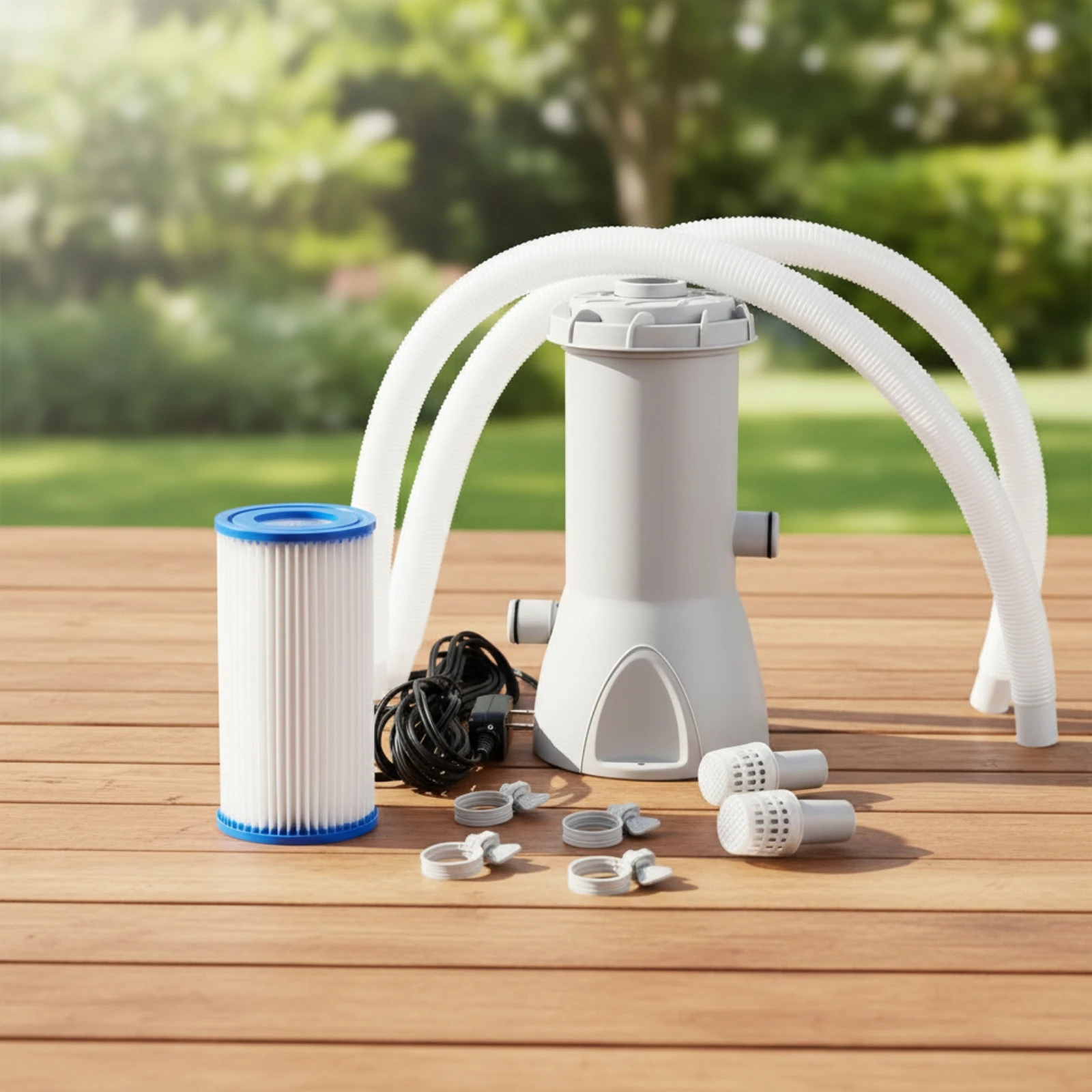 Pool Filter Pump with Cartridge Easy Cartridge Filter Pump Efficient Powerful for Frame Pools