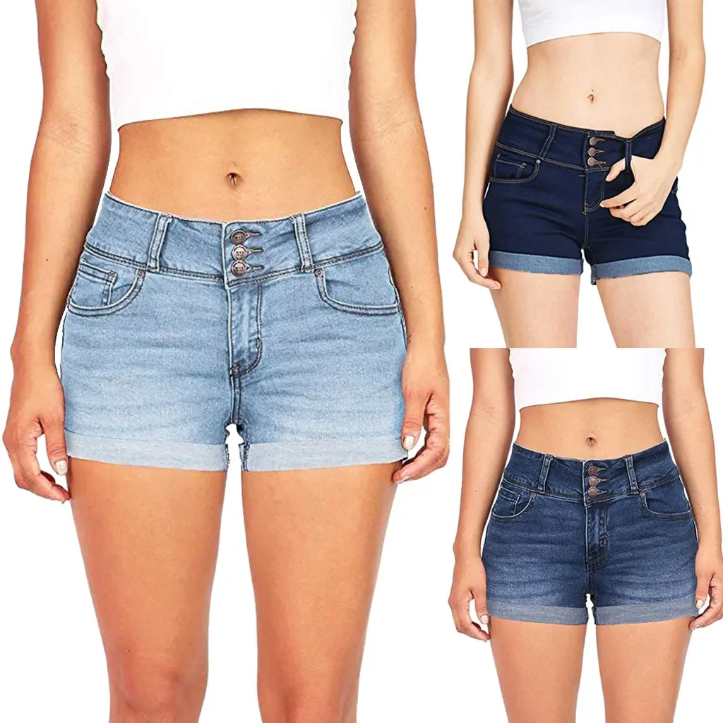 

Jean Shorts Womens Low Waisted Plus Size Washed Ripped Hole Short Mini Jeans Denim Pants Shorts Велосипедки Женские Dropshiping