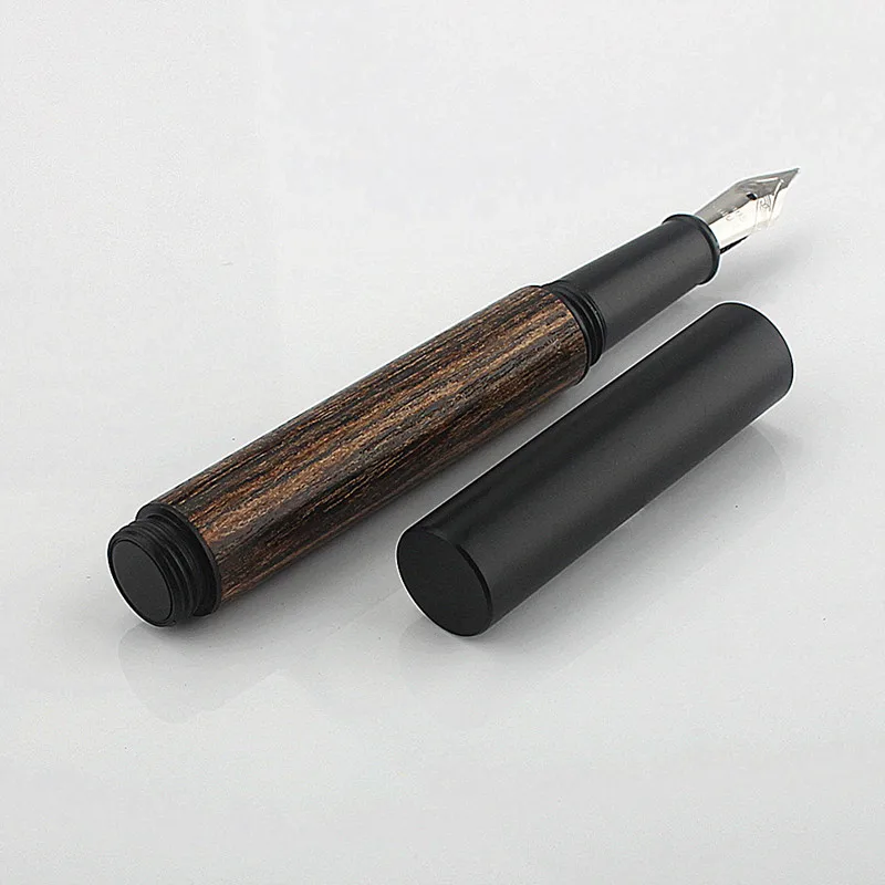 Imagem -06 - Mini Black Forest Metal Fountain Pen Extra Fine Nib Beautiful Tree Wood Excelente Presente de Escrita