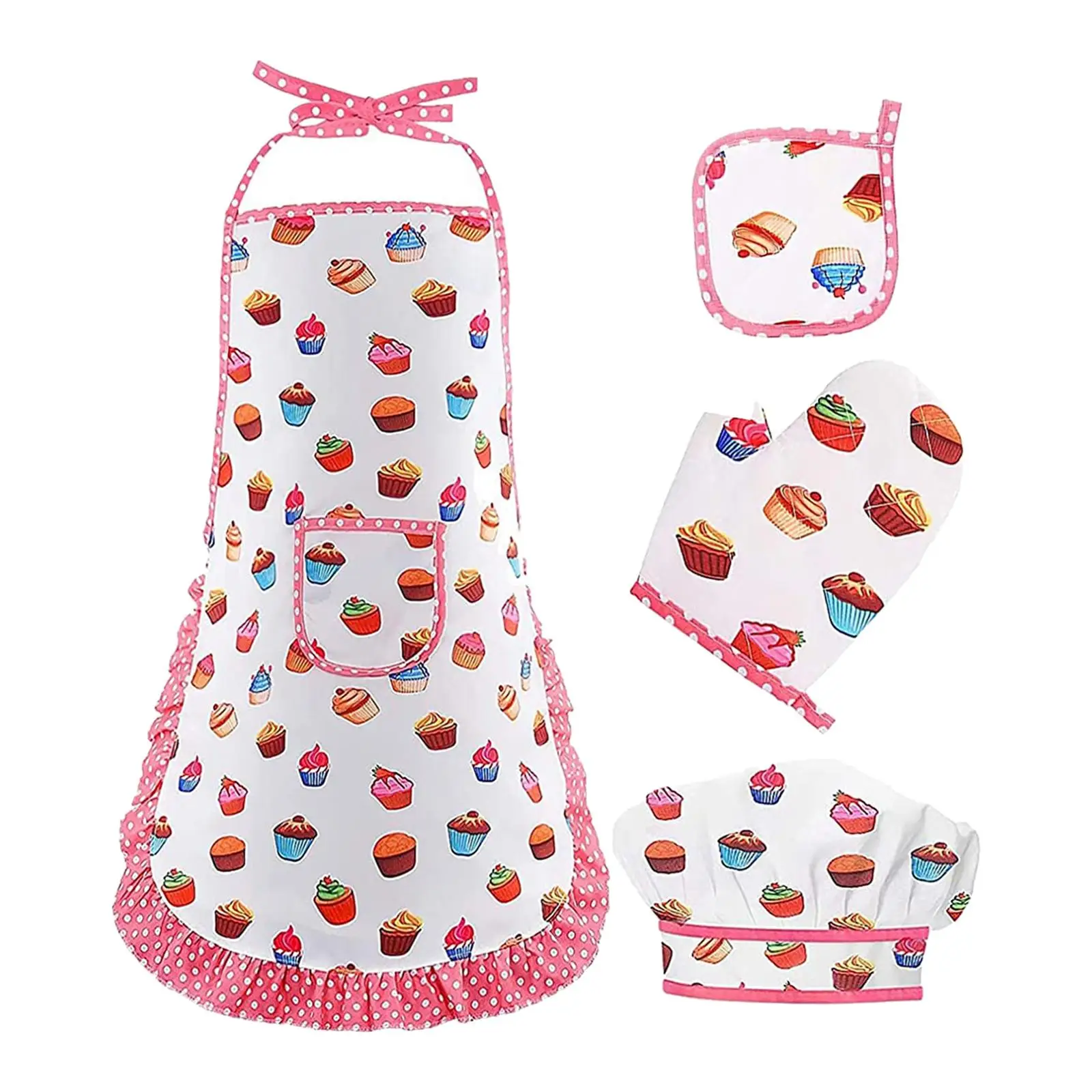 Chef Clothing Set Kitchen Playset Kids Cooking Baking Set for Toddlers Birthday Gift