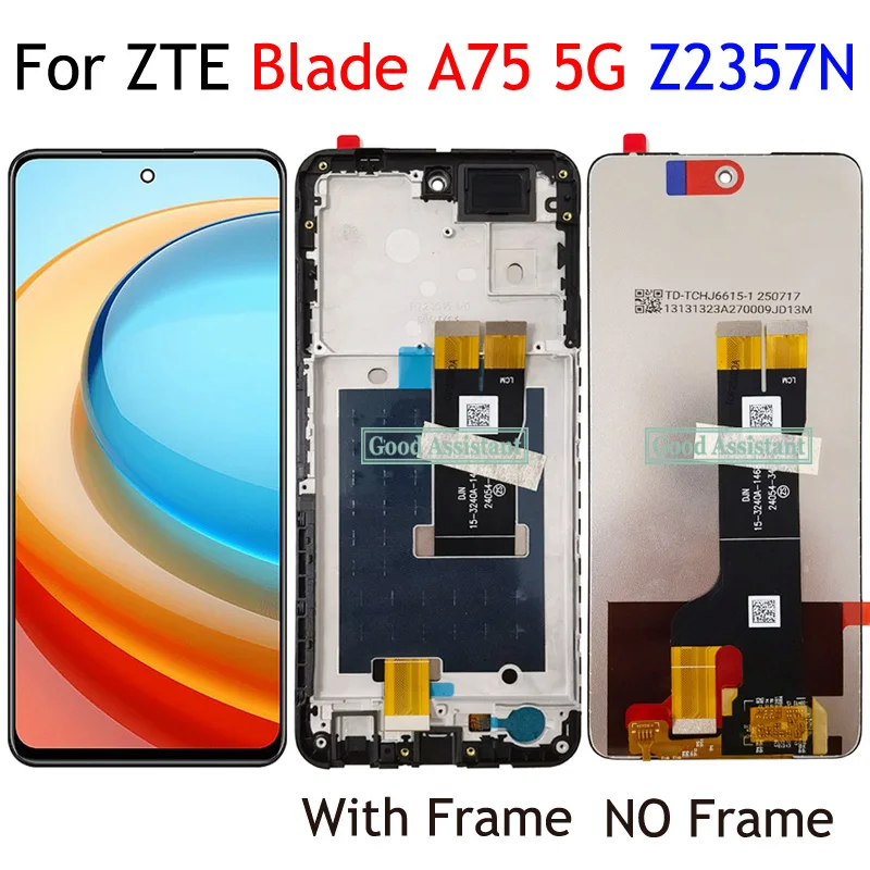 6.6 Inch Black For ZTE Blade A75 5G Z2357N LCD Display Touch