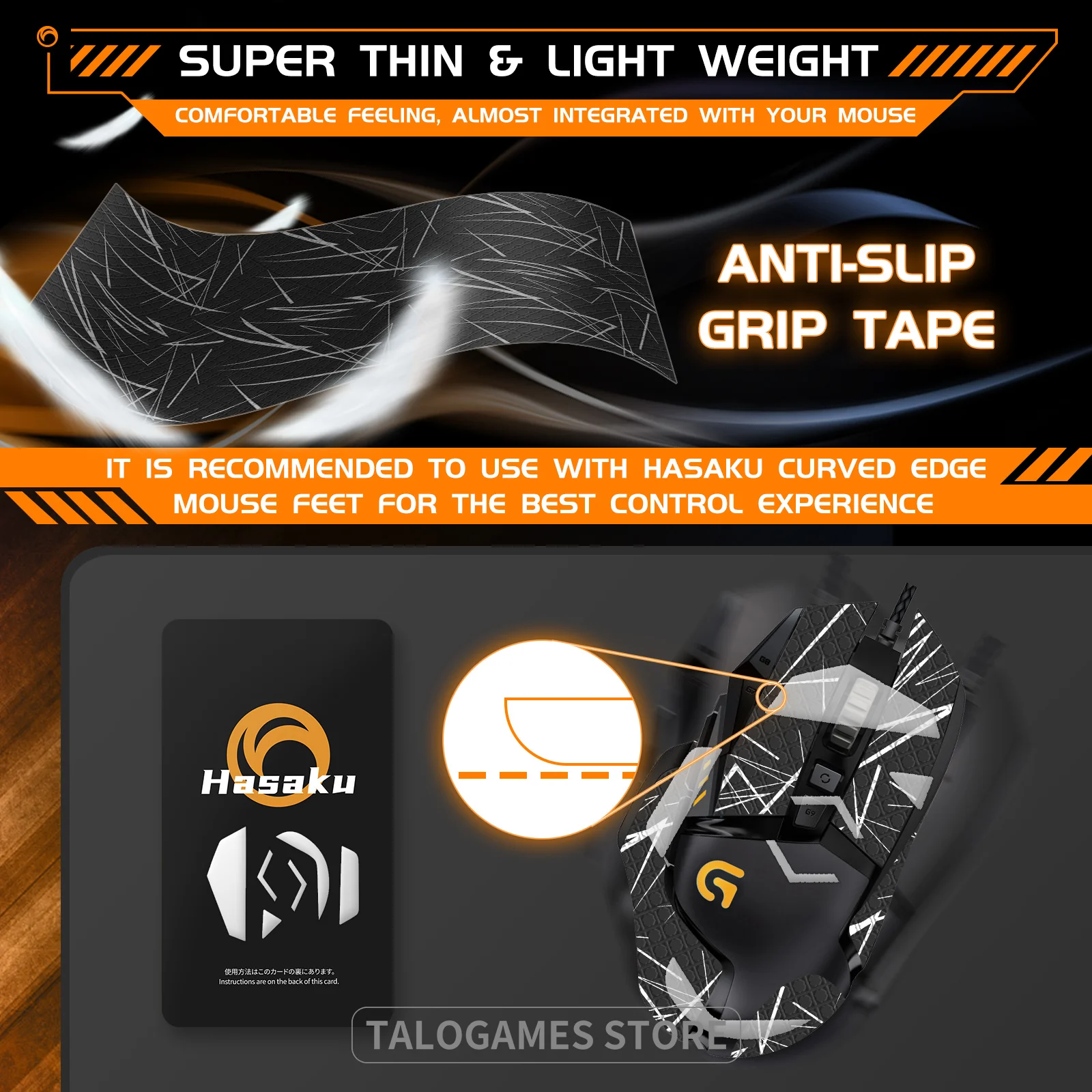 1 Pak HASAKU Mouse Grip Tape untuk Logitech G502 Gaming Mouse Anti-Slip Tape,Grip Upgrade, Nyaman Tahan Lama, Mudah untuk Menerapkan