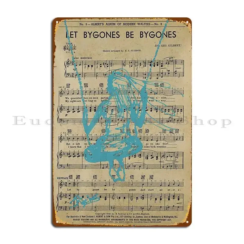 Let Bygones Be Bygones Metal Sign Personalized Party Plates Rusty Kitchen Customized Tin Sign Poster