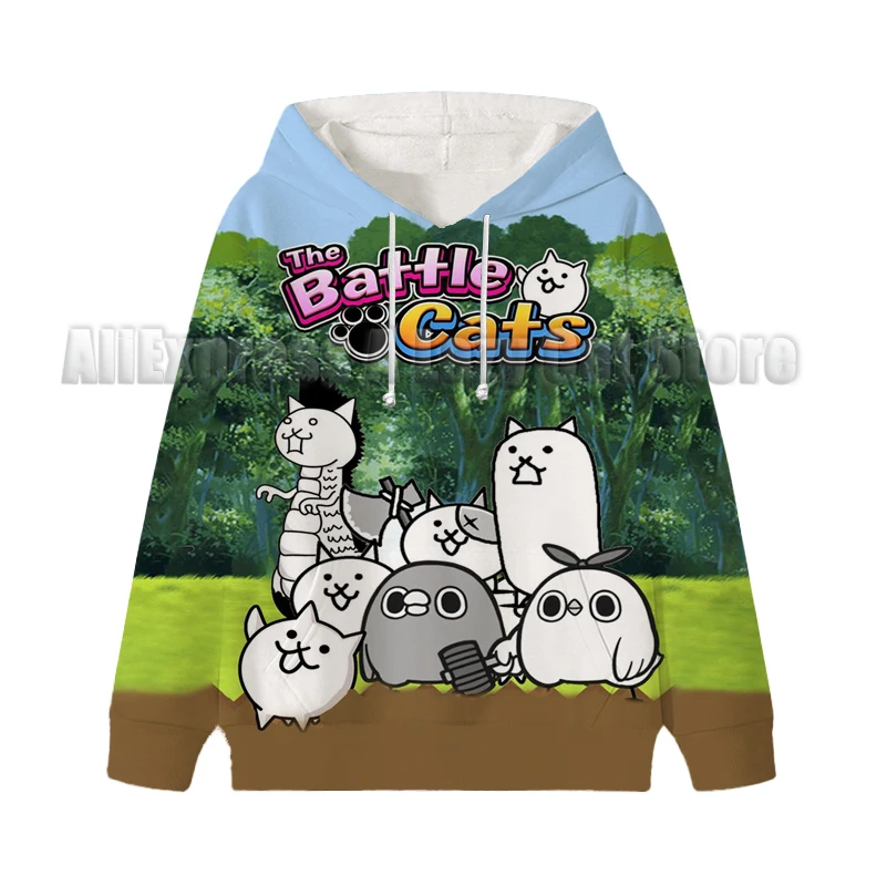 Camisola com capuz infantil, Top de manga comprida, Hoodie de anime dos desenhos animados, Jogo impresso, Tendência criativa e engraçada, Moda infantil