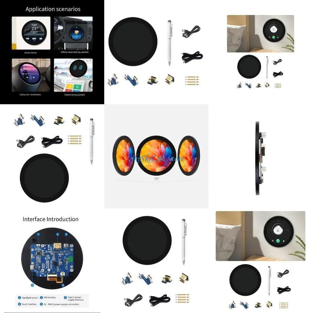 

E65E 4inch Round for RPi 5/4B/3B 720x720 Resolution 10 Point Capacitive