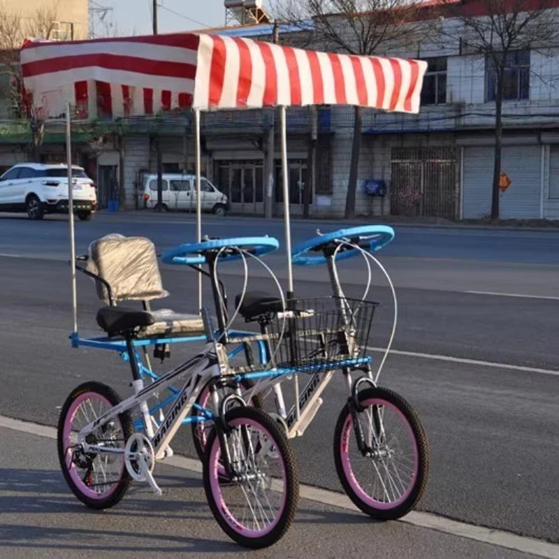 

Double/triple bicycle, double-row steering wheel, couple tour mother and child scene, disc brake, variable speed