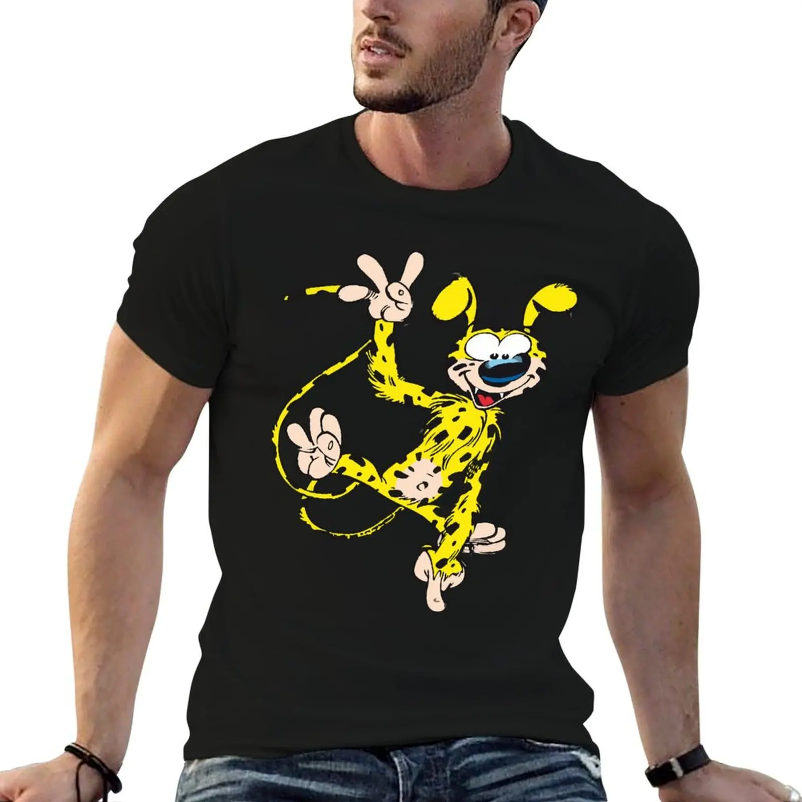 Day Gifts for Spirou Marsupilami Fantasio Funny Graphic Gift T-Shirt Light Athletic Short Sleeve Tee Shirt