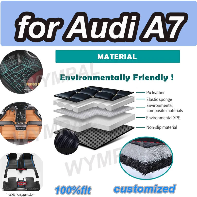 

РОСКОШНЫЕ автомобильные коврики для Audi A7 2012 2013 2014 2015 2016 2017 2018, автомобильные подушечки для ног, автомобильный ковер, аксессуары для интерьера