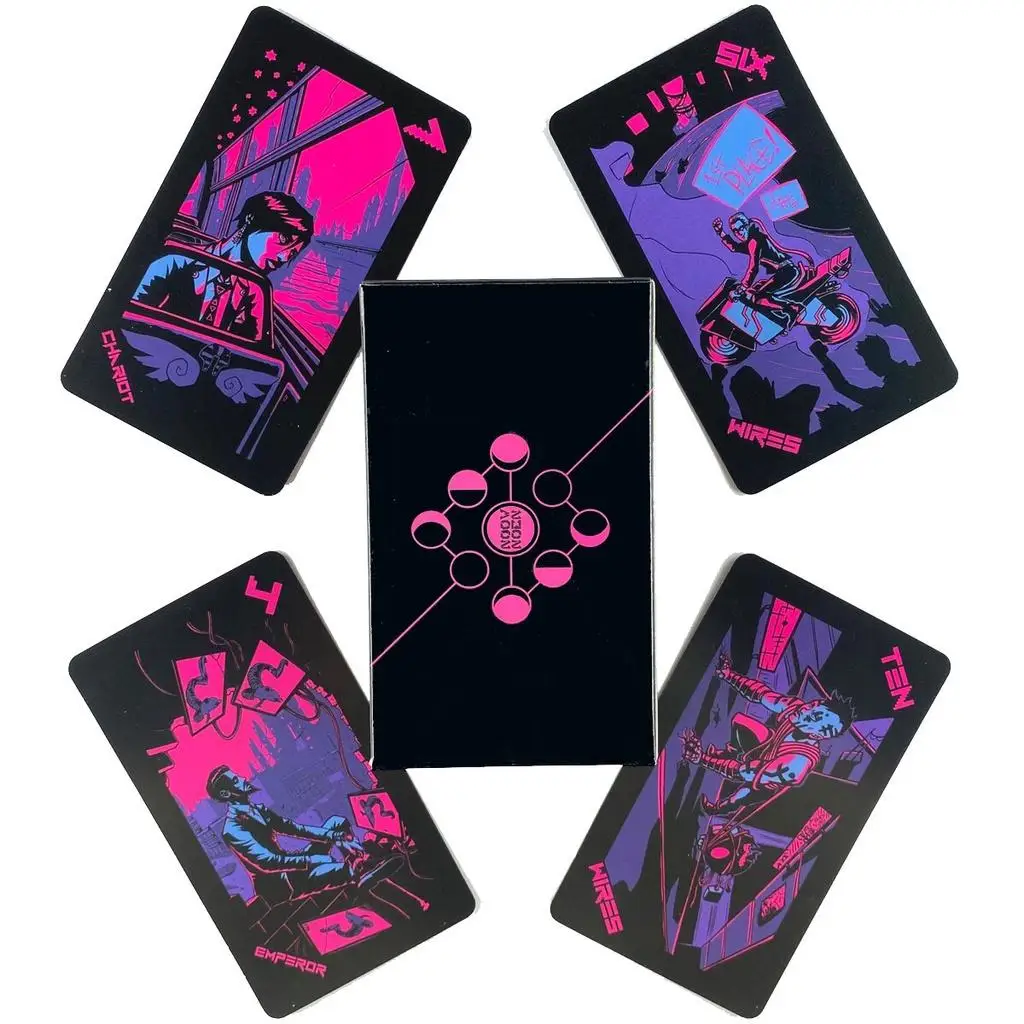 10.3*6cm Neon Moon Tarot Deck Party Table Game Fortune-telling Oracle Cards