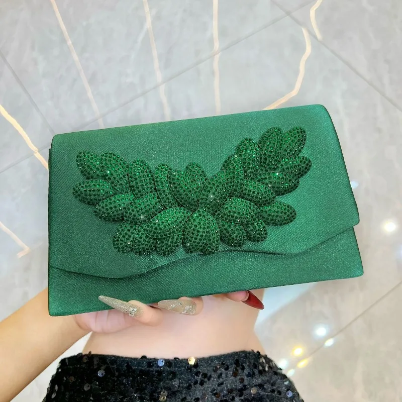 

2025 Luxury Designer Women's 3D Flower Diamond Handbag Brand Evening Dress Bag