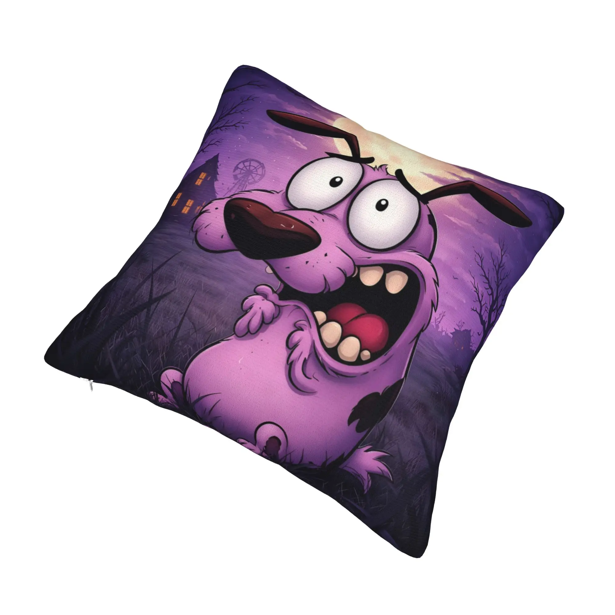 Nordic Courage the Cowardly Dog  Cushion Cover Polyester Halloween Cartoon  Pillow Case Home Decor
