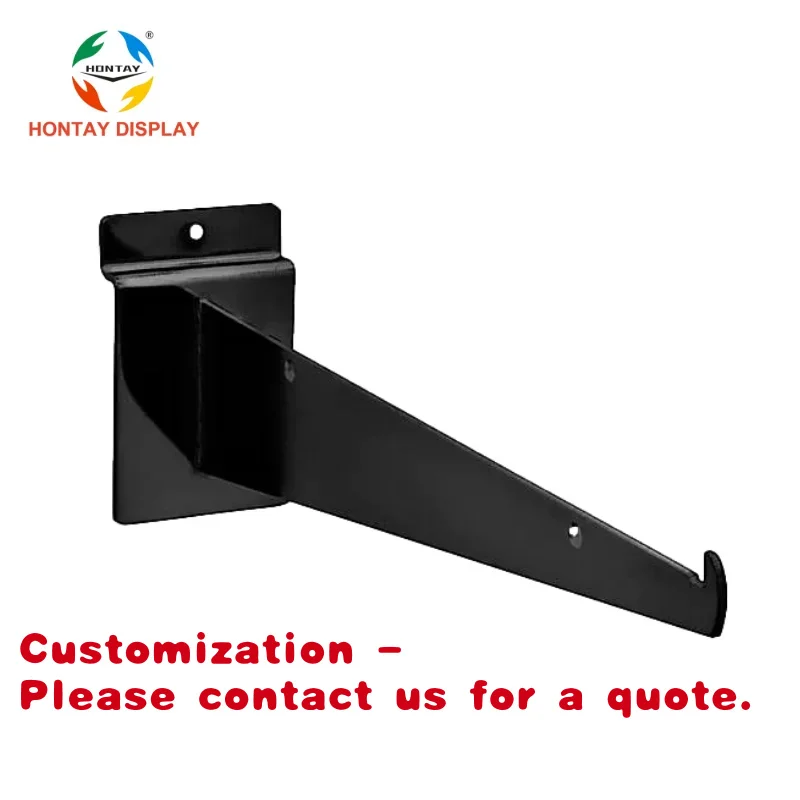 

Customize.High Quality Metal Adjustable Single Slot Shelf Bracket Glass Shelf Brackets Slat Wall Glass Shelf