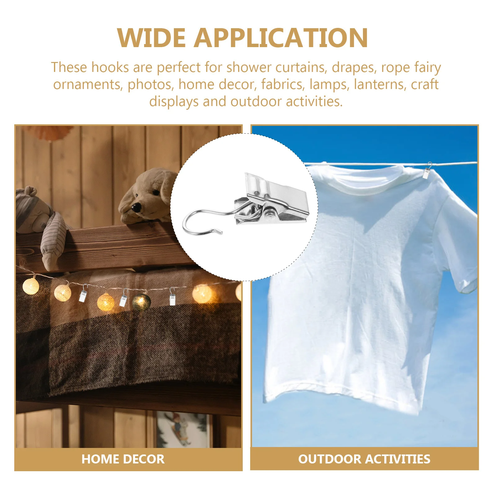 

120Pcs Iron Curtain Clips Heavy Duty Hook Clips for Hanging Shower Curtains Drapes LED Lights Iron Curtain Fixators