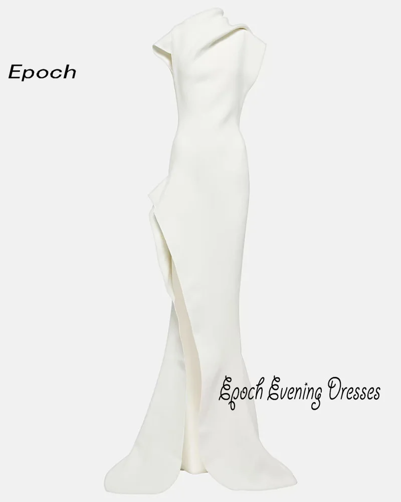 Epoch Crepe Evening Dress فساتين مناسبة رسمية Arabia Mermaid Side Slit Summer Cocktail Party Prom Gown For Sexy Women 2024