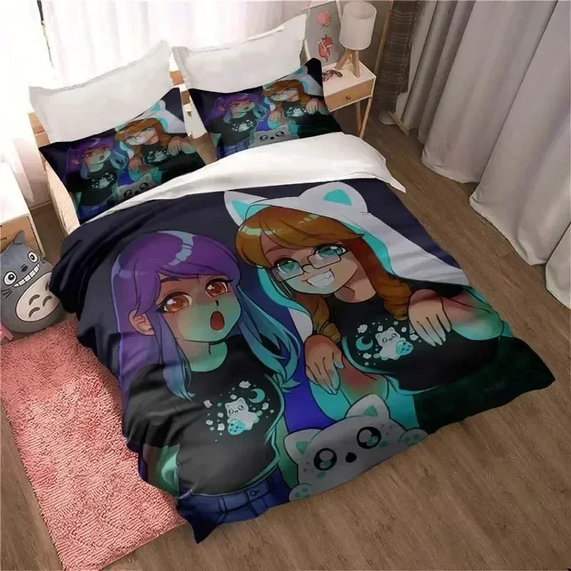3D Print Kawaii Cartoon Aphmau Adult Printed Bedding Duvet Cover Set Soft and Comfortable Perfect Children Room Decoration