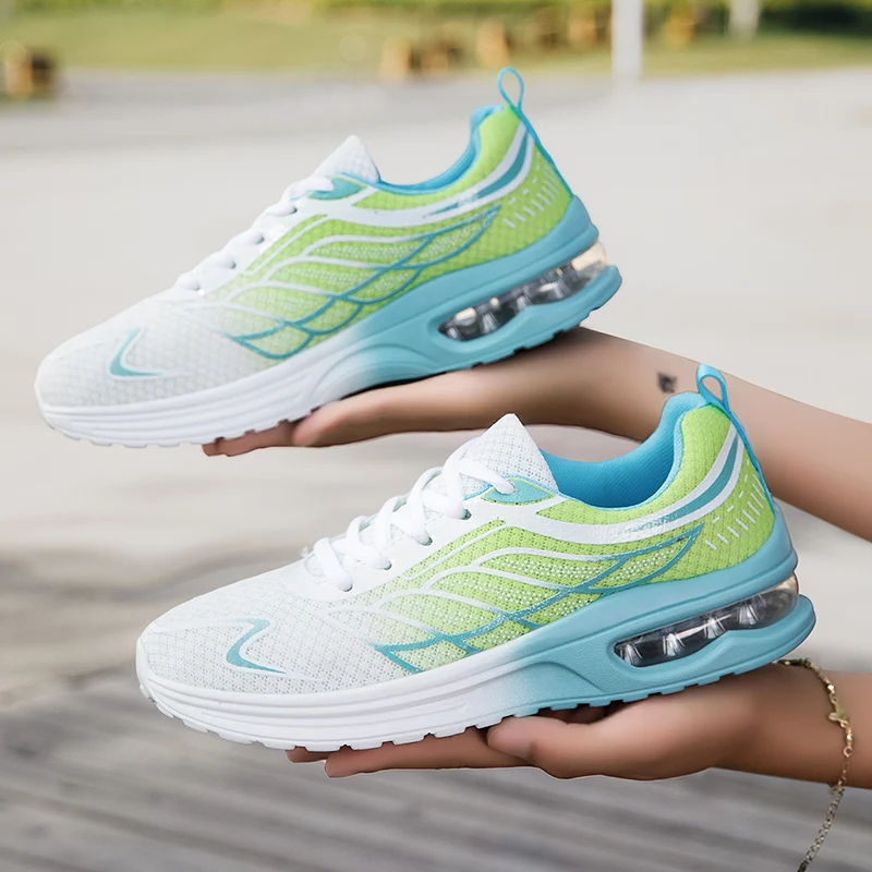 

Women's Fashion Sneaker Running Shoes Air Cushion Mesh Breathable Tennis Sport Footwear Comfortable Lightweight Trainers