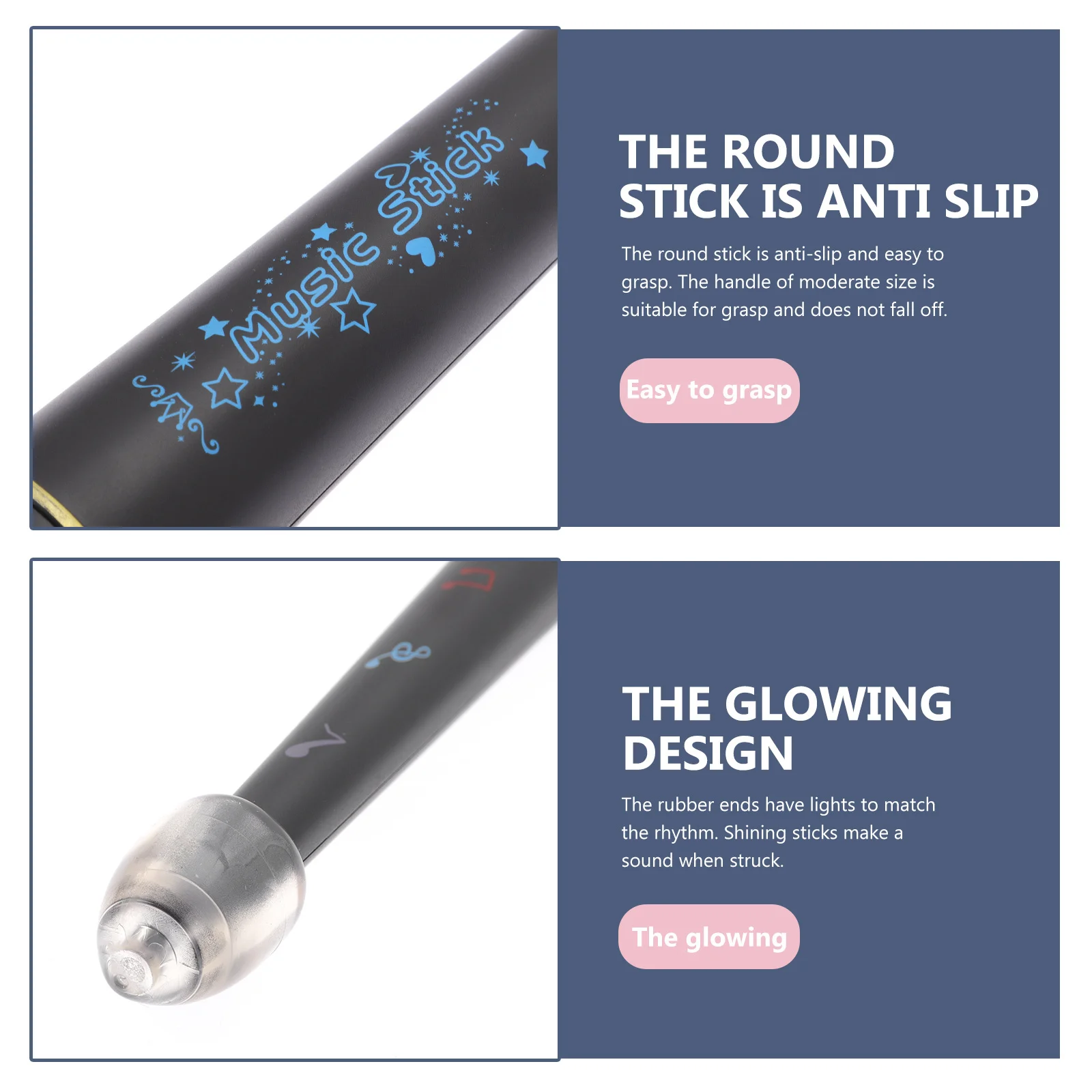 

1 Pair Glowing Electric Drumsticks Electronic Drum Stick For Kids Music Education Percussion Instrument Rhythm Practice Random