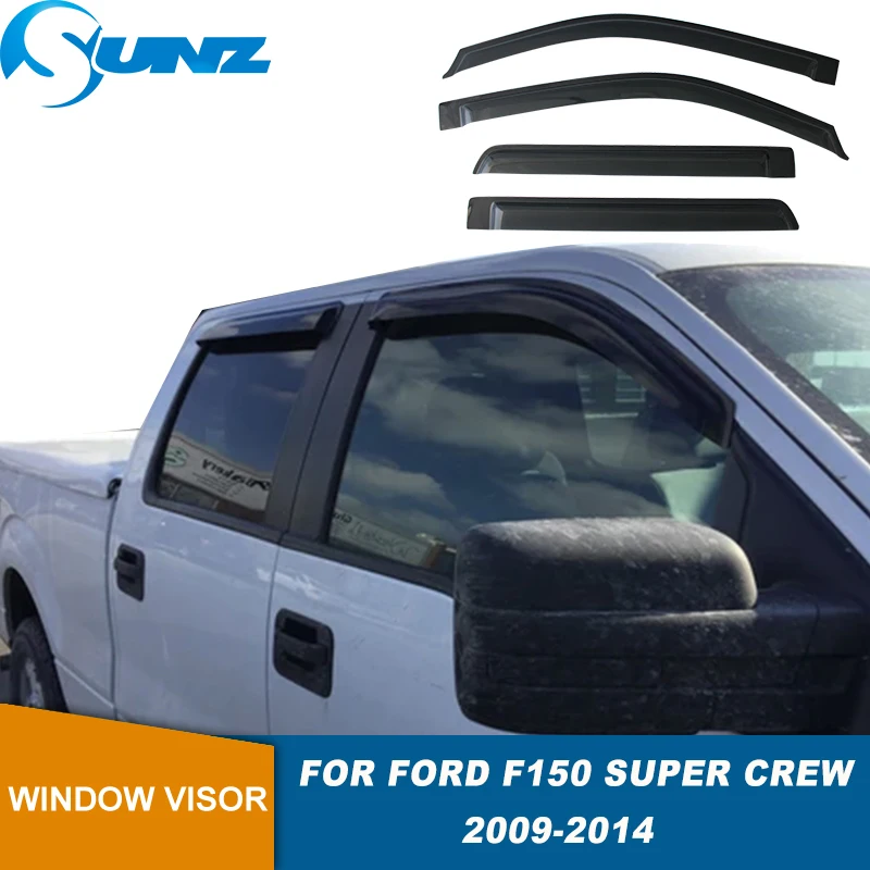 

Window Visor Rain Guard 2009-2014 For Ford F150 Super Crew Cab Window Wind Deflectors Vent Shades 2010-2014 For F-150 SVT Raptor