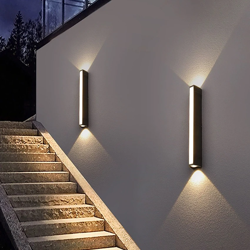 

3 Side Luminous Lights Outdoor Long Wall Lights Waterproof Wall Sconce For Garden Porch Aluminum Terrace Balcony Wall Lamps YU13