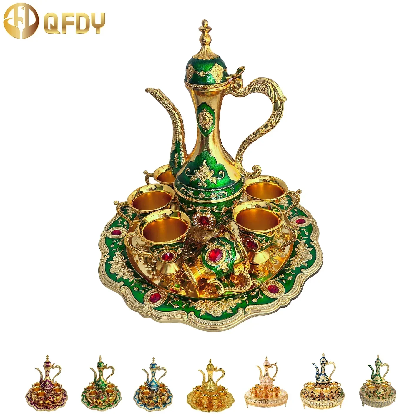 European-style wine set Retro Palace Wine Set Home Wedding Holiday Supplies Metal Gift Hip Flask Set Ornaments Christmas Gift