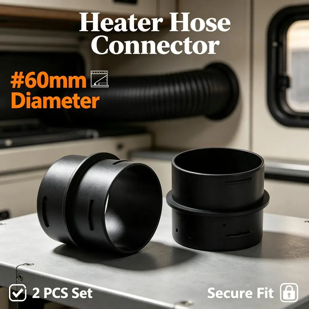 1 Pair 60mm Air Diesel Heater Duct Connector 1-8kW Parking Heater Exhaust Pipe Joint For Car Truck