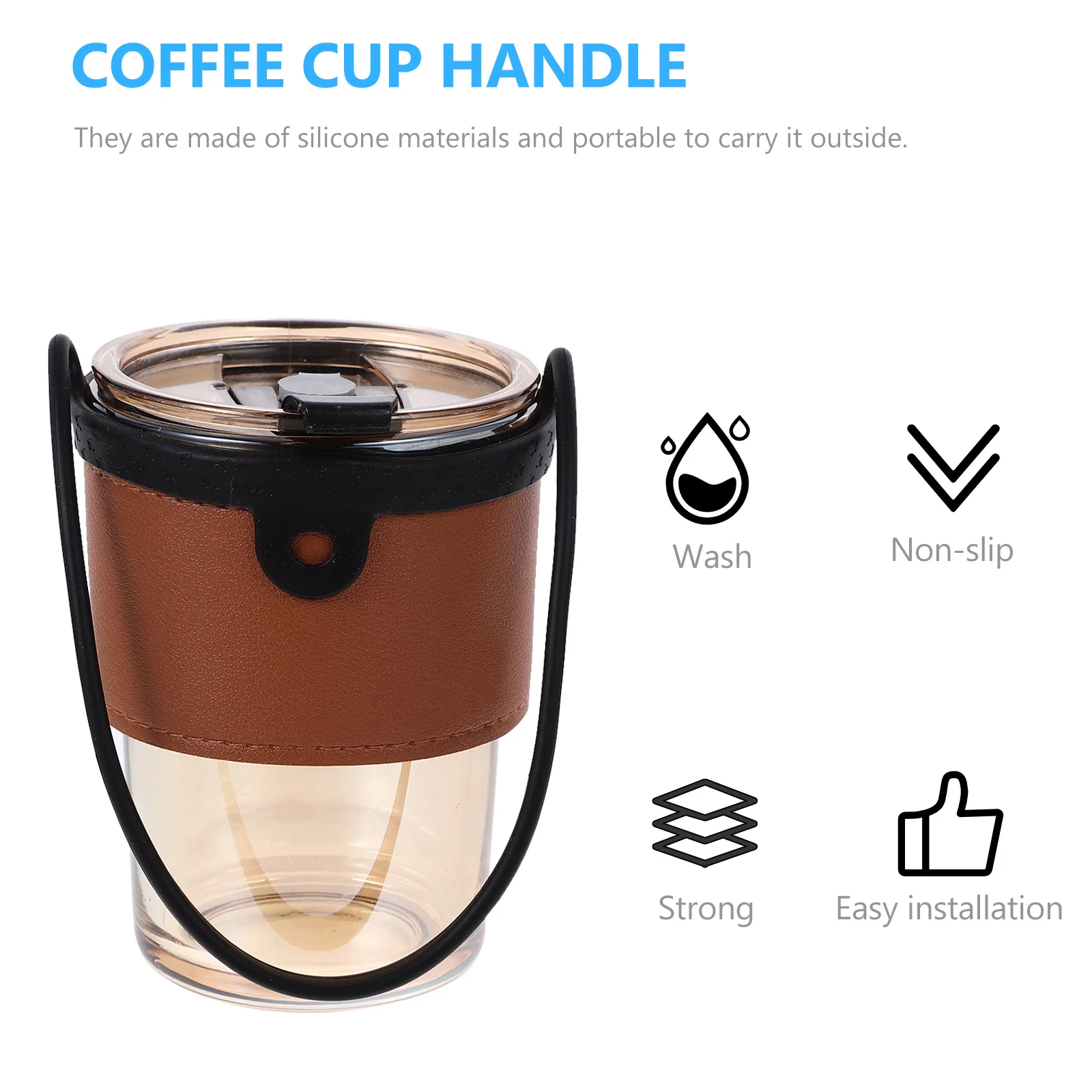 

2Pcs Silicone Coffee Cup Holder Portable Milk Tea Beverage Carry Strap Elastic Outdoor Sleeve Portable Cup Sleeves