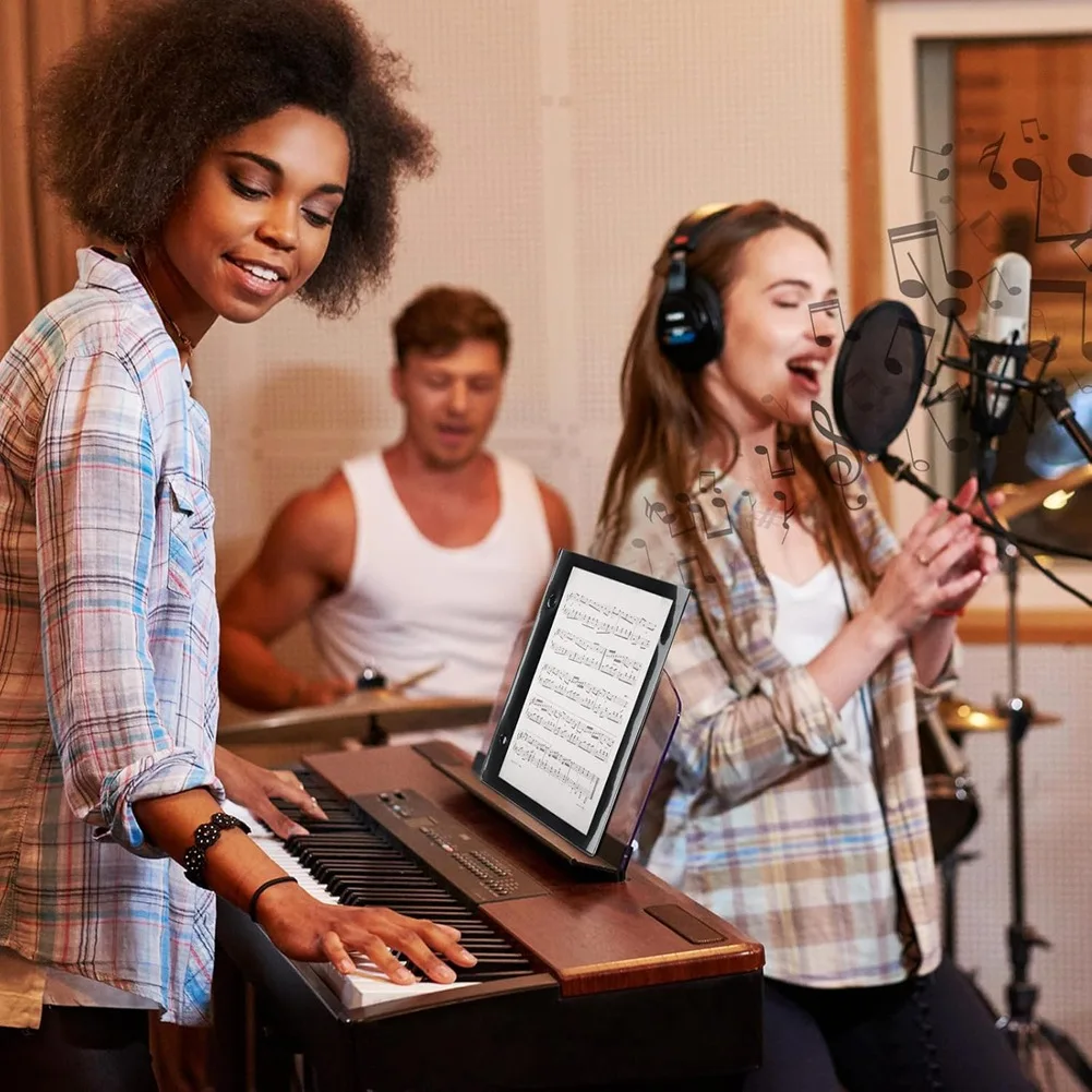 AS98-Carpeta con tapa de doble cara, porta archivos de música de doble cara impermeable de PVC, carpetas de partituras