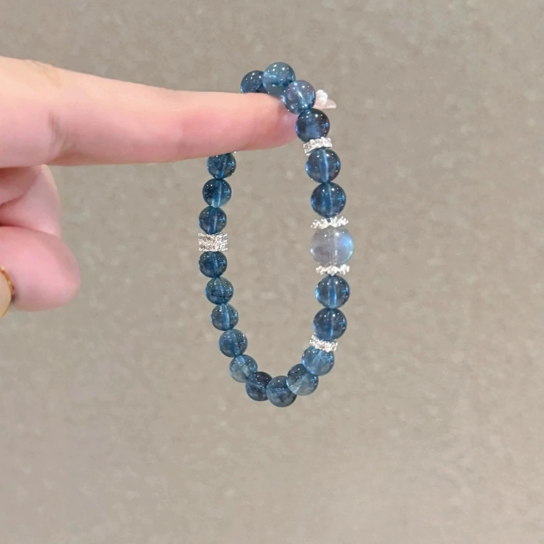 Natural Aquamarine Bracelet Women's Moonstone Fashion Light Luxury Bracelet
