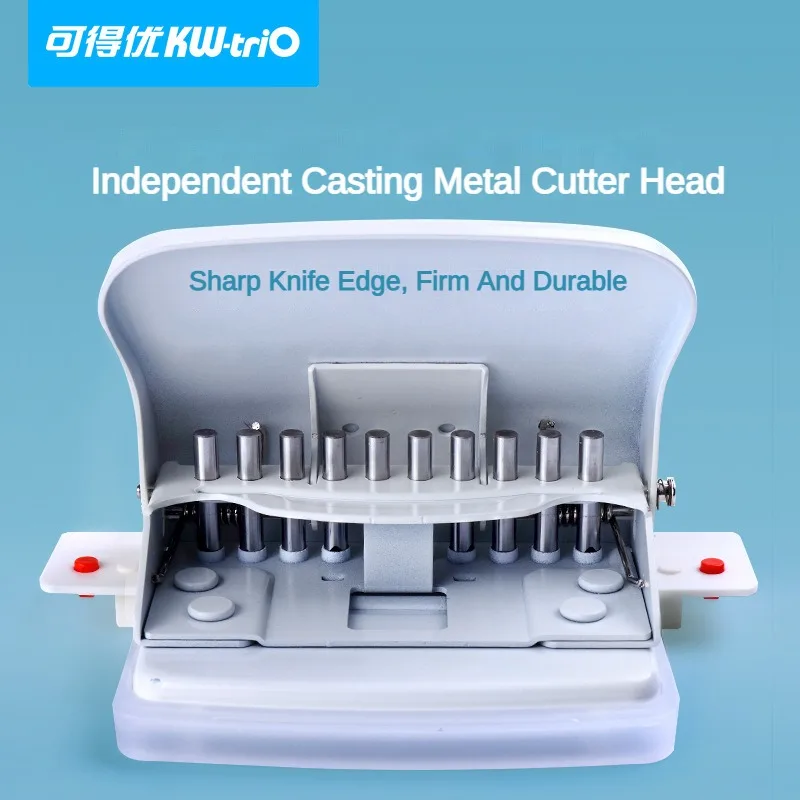 KW-triO 10 Hole Paper Puncher For Handicrafts Card Craft Loose-leaf Hole Handheld Punch Creative Stationery Tools Office Gadgets