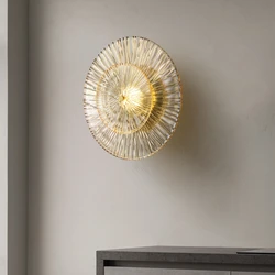 Nordic Round Glass LED Aisle Stairs Wall Lights Surface Mount Bedroom Living Room Sconce Corridor Luminaire Home Lamp Fixtures