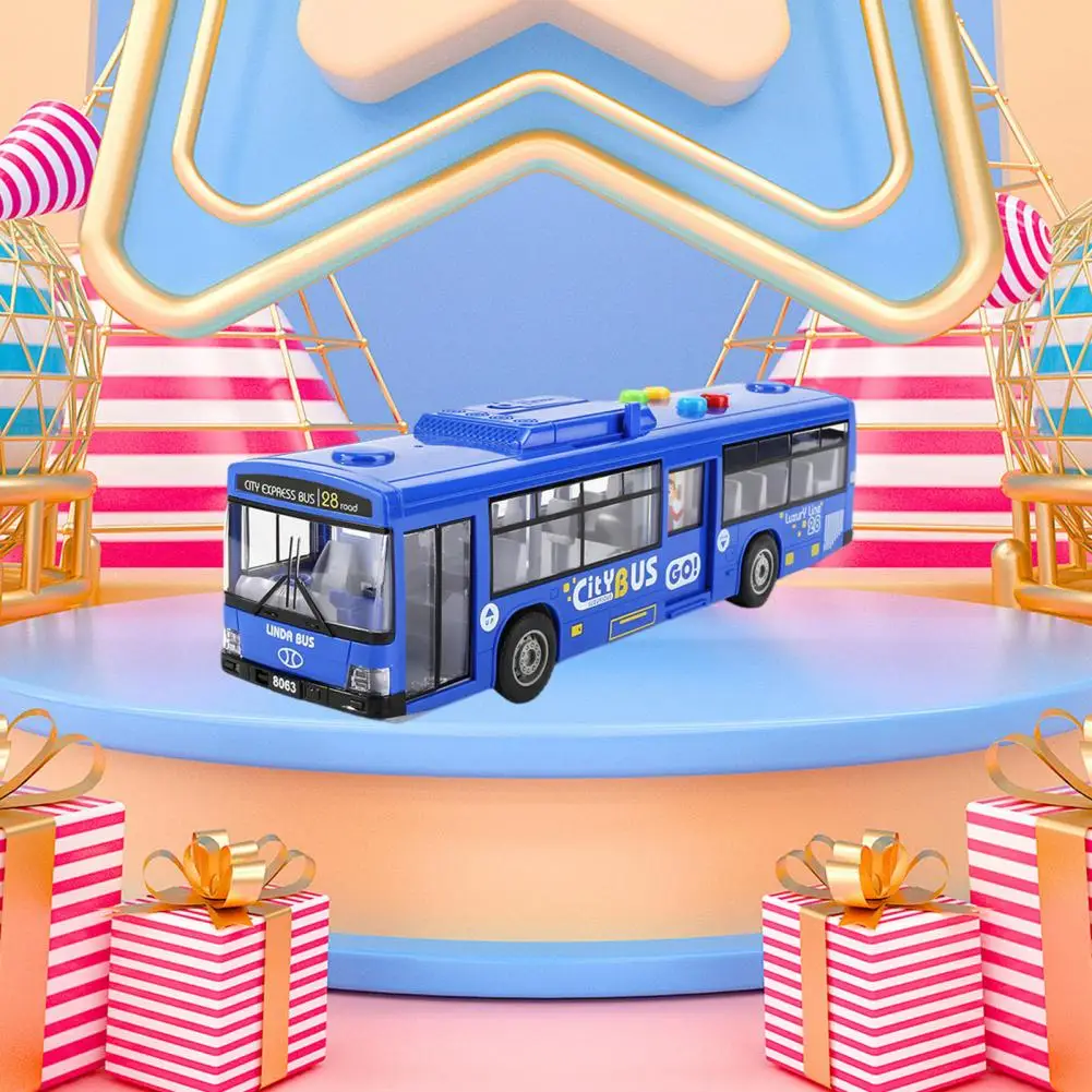 Durable Toy Bus for Kids Model Car Toy Bus Friction-powered Toy Bus with Lights Sounds Realistic Model Car for Kids for Boys