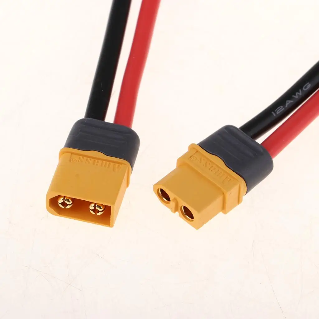 XT60 Plug Extension Wire Cable Plastic 12AWG Connector Harness Charger Adapter for RC Helicopter