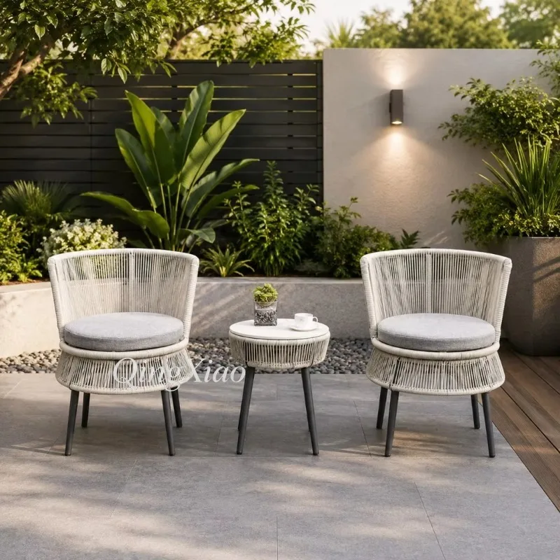 High End Waterproof Comfort Wicker Outdoor Chair Fashion Style Garden Pool Balcony Restaurant Sturdy Cozy Exquisite Practical