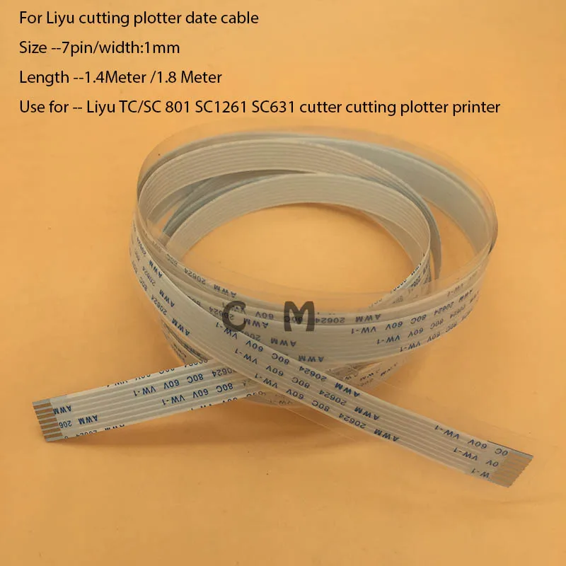 

2PCS Cutting Plotter 7Pin 1.4M 1.8M Date Cable for Liyu SC631 SC801 TC1261 SC-1261E Cutter Carriage Board Data Cable