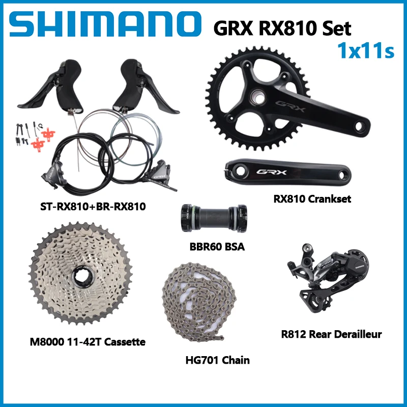 Shimano-grxロードgroupセット,1x11s,rd,rx810,rx812カセット,m8000,11