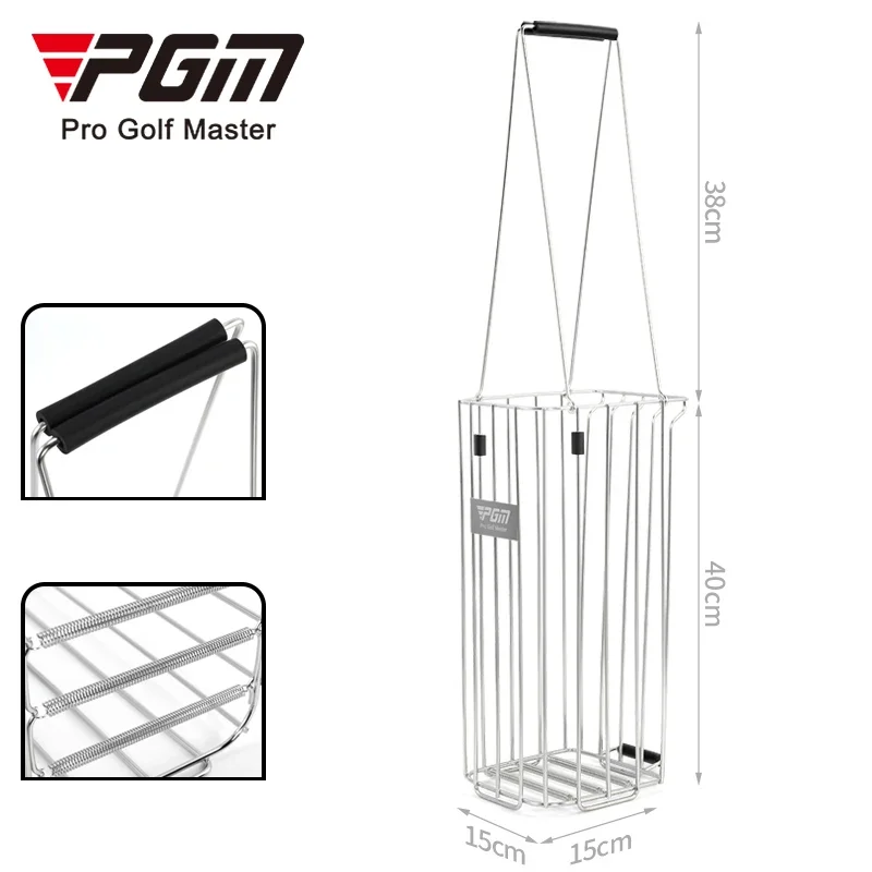 PGM QK006 Golfbalmand capaciteit van 140 ballen golf rijbereik manden roestvrijstalen golfbal gereedschapsophalenver