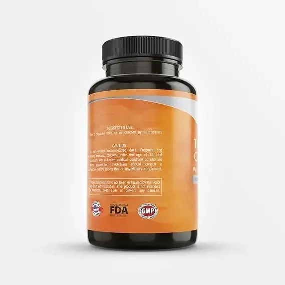 Turmeric and Curcumin Contains 10mg Black Pepper Extract Capsules, Organic, Highly Absorbent Antioxidant