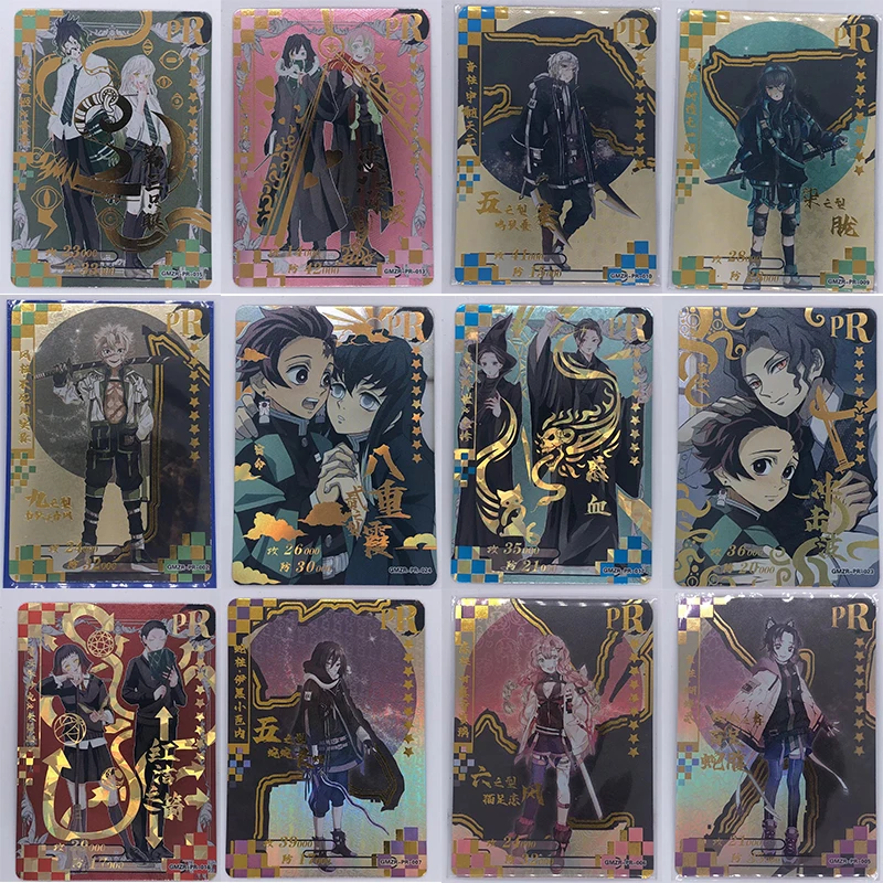 Anime Demon Slayer Laser Pr Flash Card Kochou Shinobu Agatsuma Zenitsu Collection Toy Solitaire Christmas Birthday Present