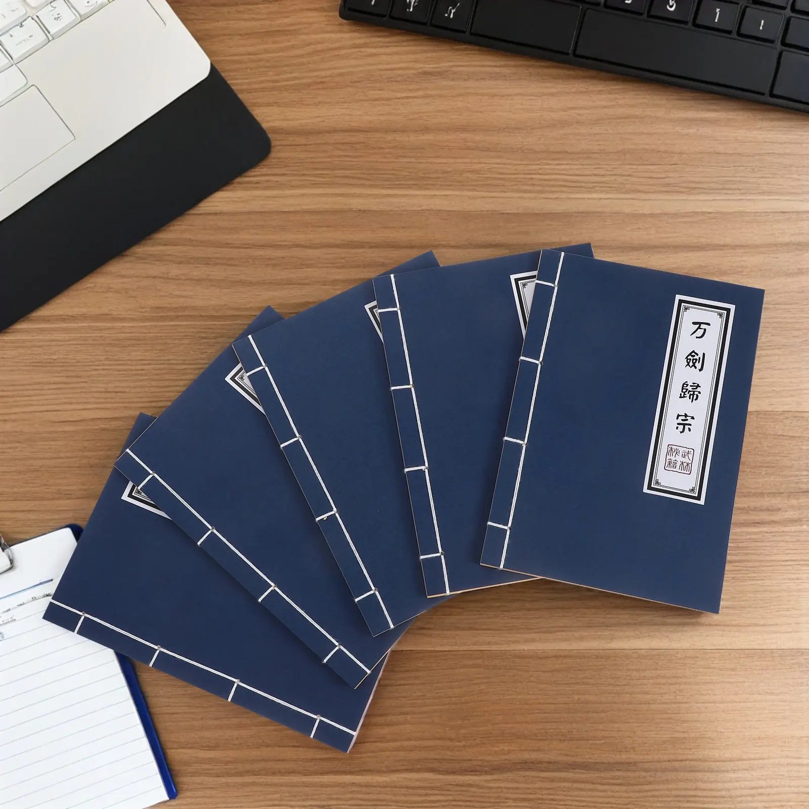 

Набор из 5 винтажных китайских блокнотов без линовки для заметок, каллиграфии, секретных записей, дневник для кунг-фу и Улин