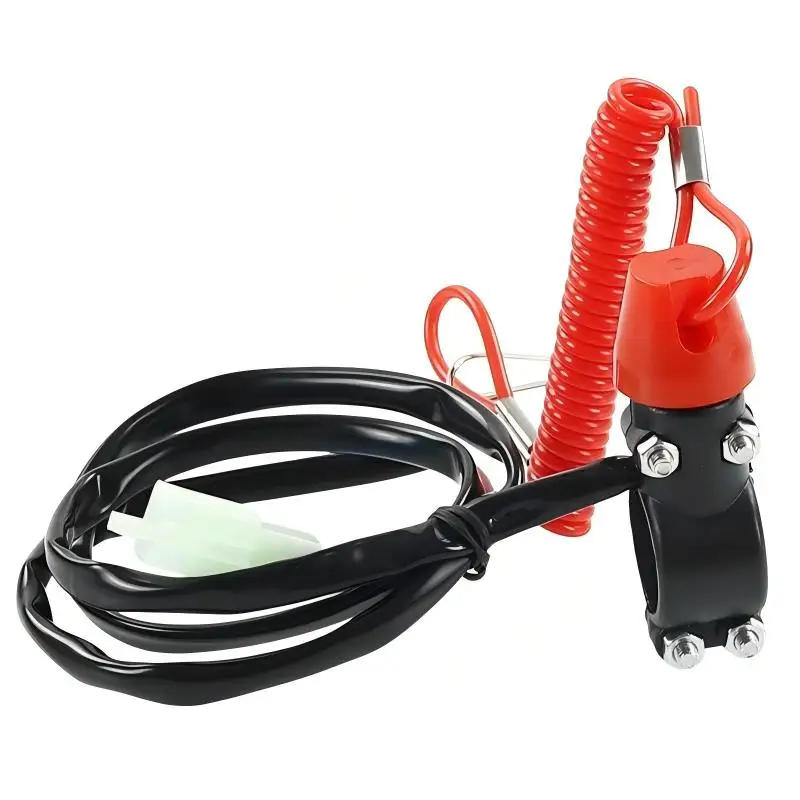 Anti-Lost Universal Motorcycle Engine Kill Switch Safety Lanyard Compatible with ATV Boat Outboard Motor Off-Road Riders