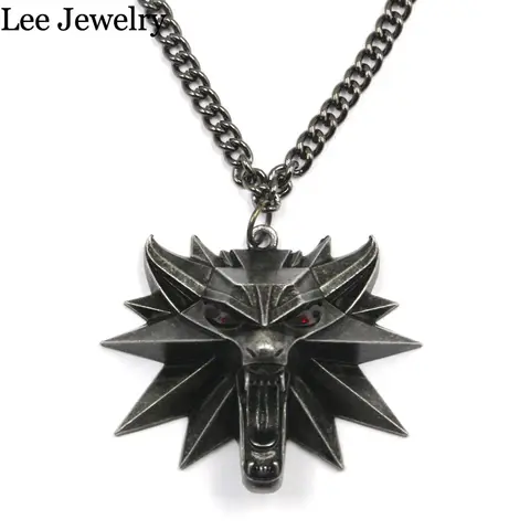 Wizard school wolf head Medallion pendant necklace wild monster hunter Cosplay uncivilized games animal wolf chain necklace