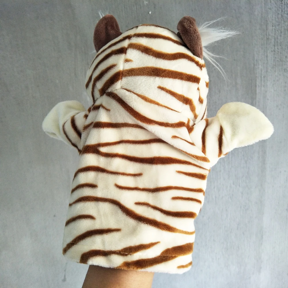 Kinderen handpop speelgoed knuffel streep tijger voor kind verjaardagscadeau